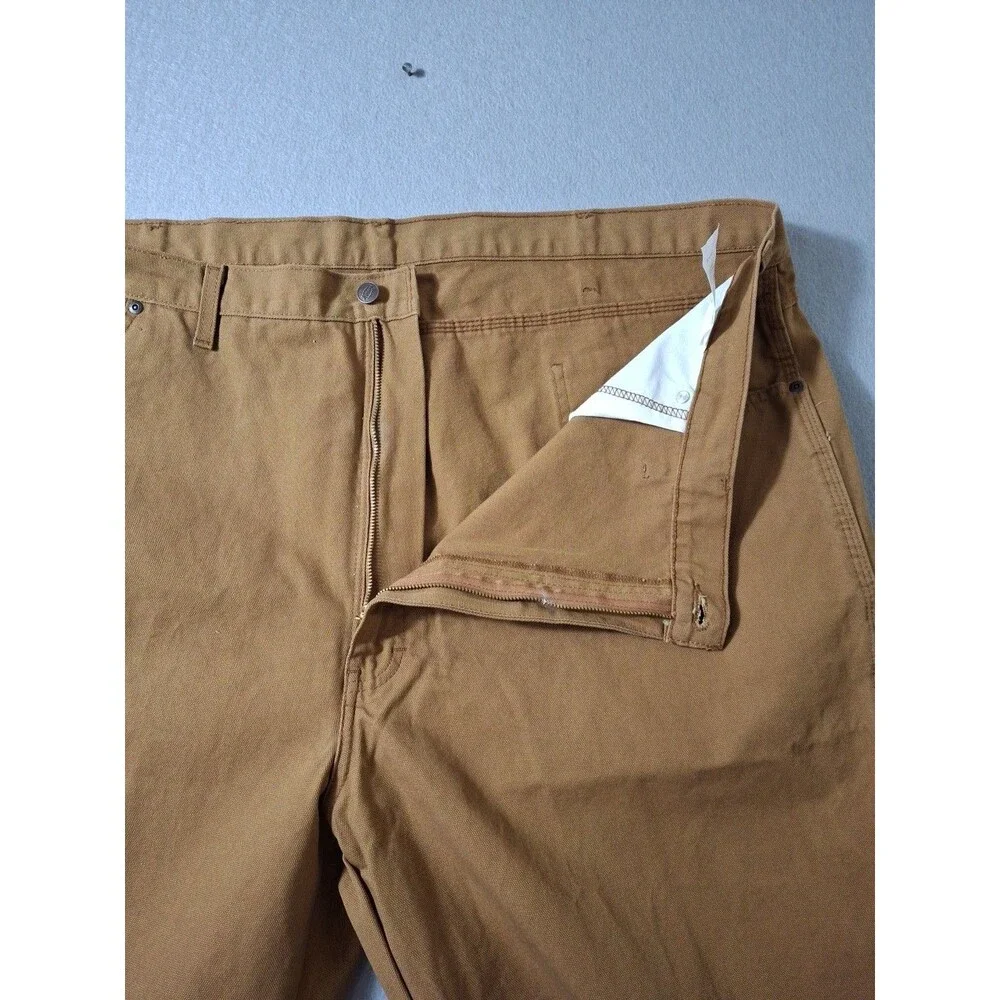Dickies Men's 46x32 Carpenter Pants Relaxed Fit Duck Canvas 9-Pocket Pant Brown